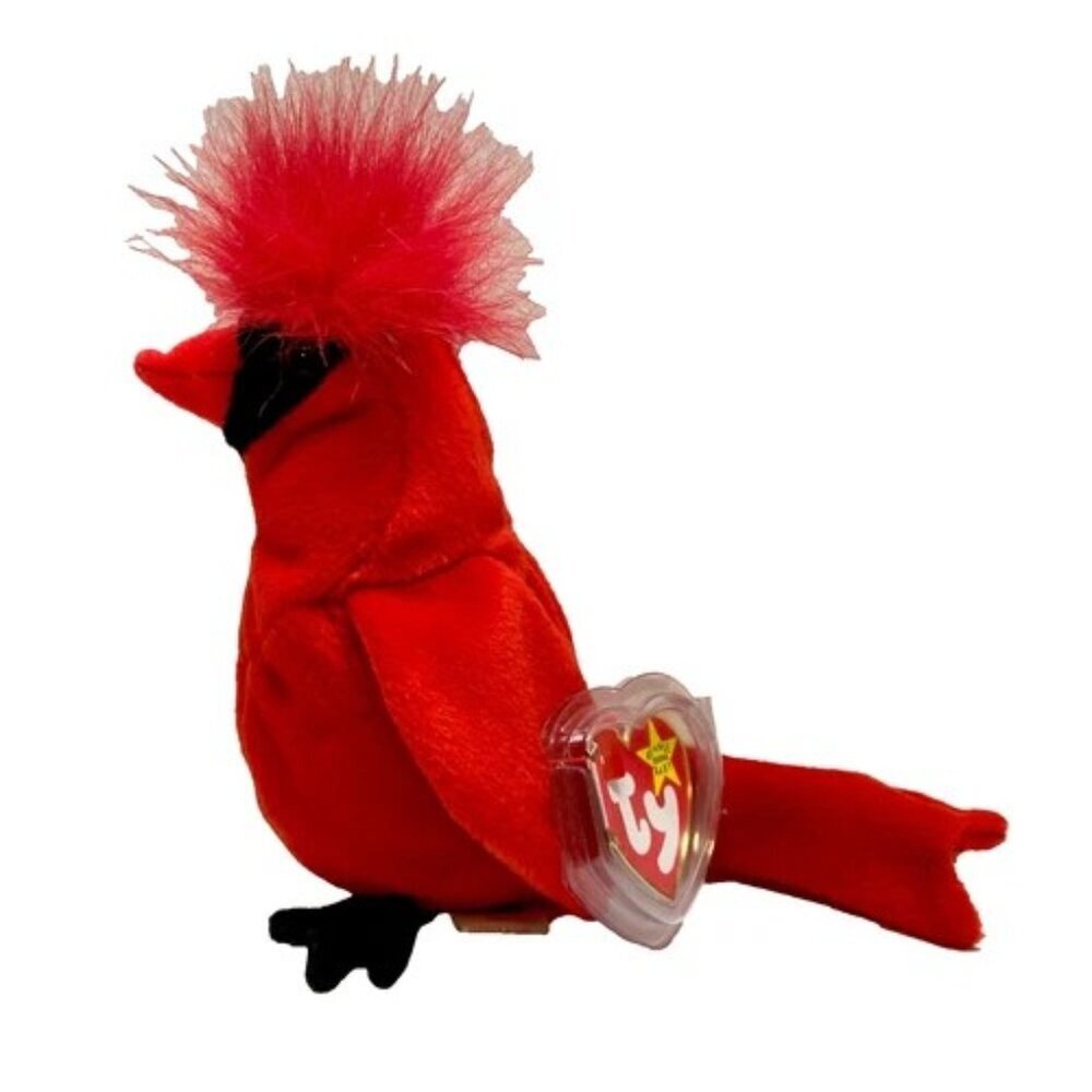 Ty Beanie Babies Mac Cardinal Bird Plush Rare 1998/99 Tag Errors Retired Vintage